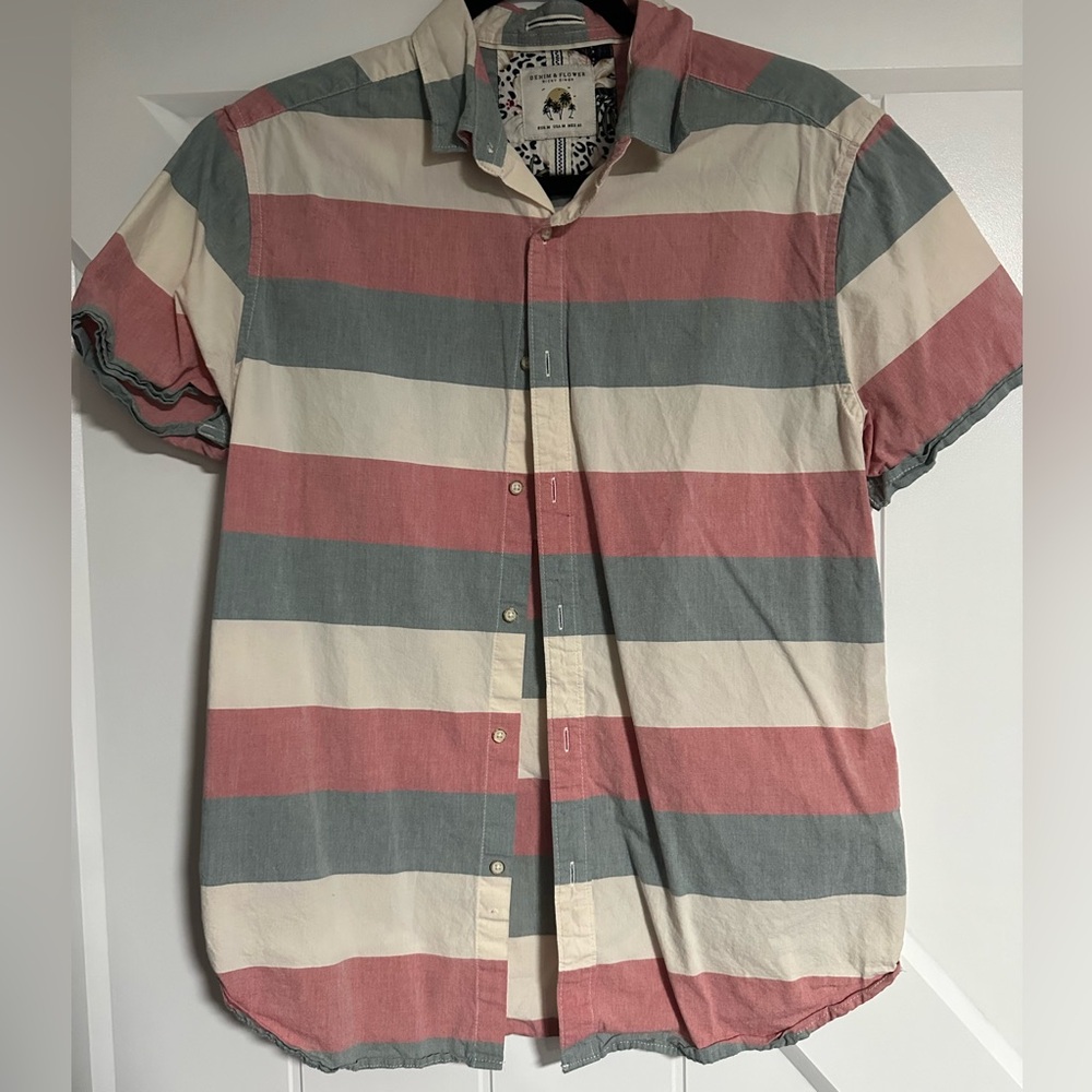 Denim & Flower Multicolor Striped Button Down Shirt